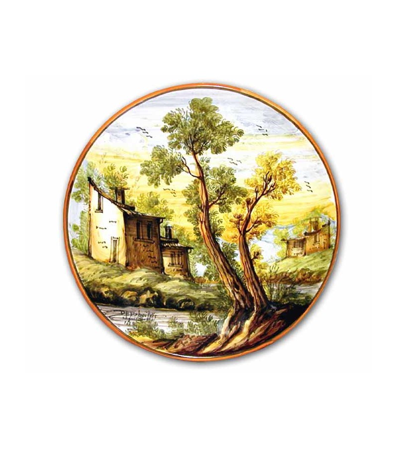 Hand-painted pottery plate