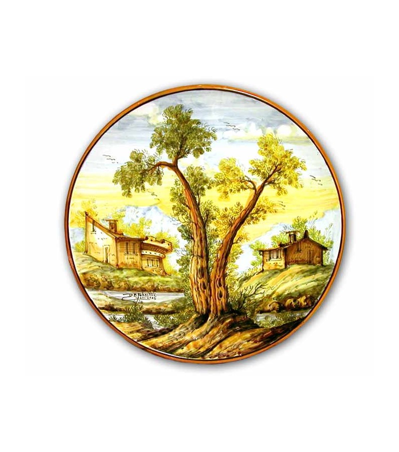 Hand-painted pottery plate