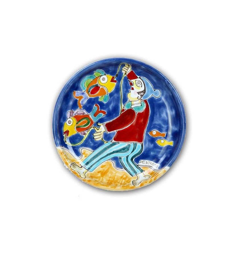 Hand-painted pottery plate