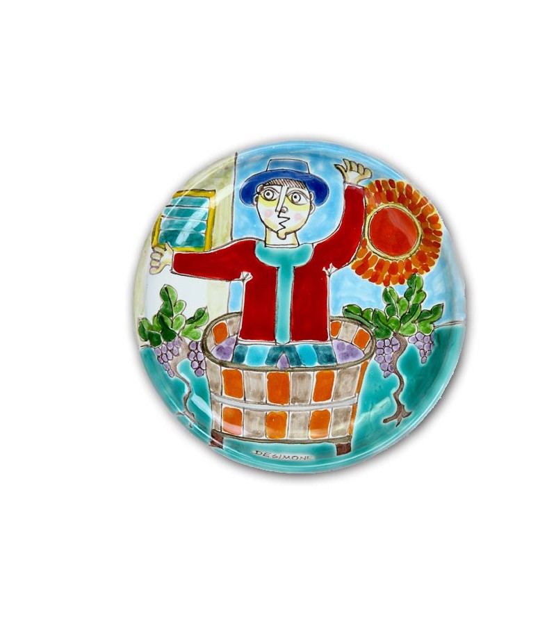 Piatto in Ceramica raffigurante "Il Vignaiolo"