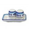 " Corfu' " Ceramic Salt / Pepper with Tray