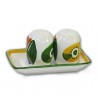 "Filicudi" Ceramic Salt / Pepper with Tray