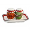 "Linosa" Ceramic Salt / Pepper with Tray