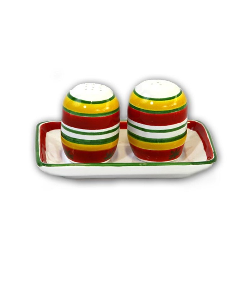 "Procida" Ceramic Salt / Pepper with Tray