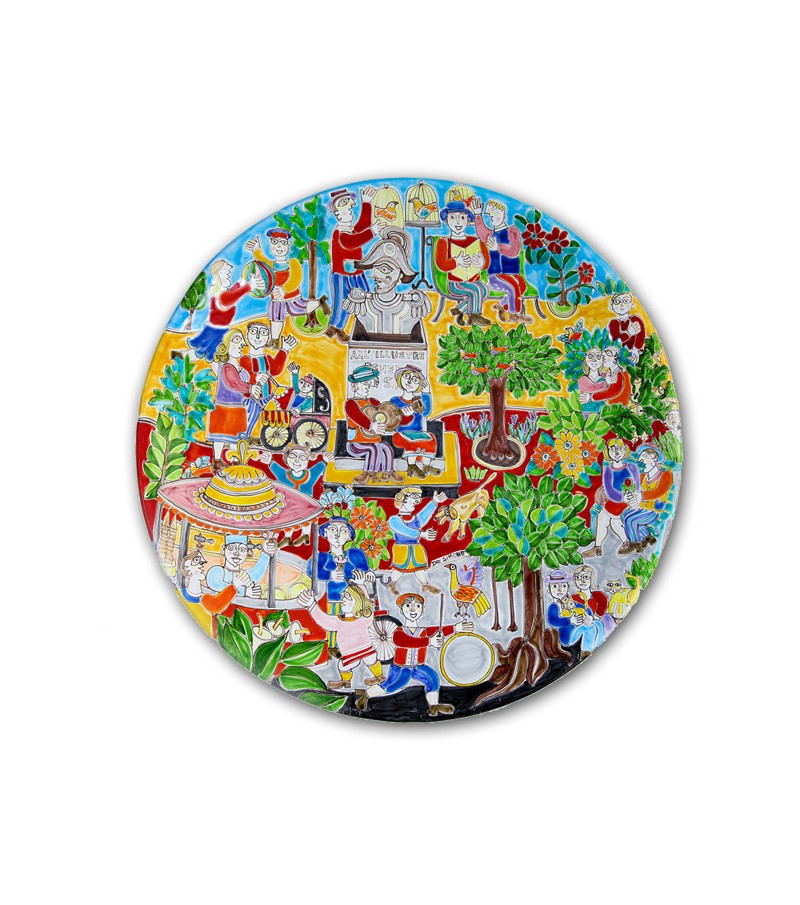 Hand-painted pottery plate