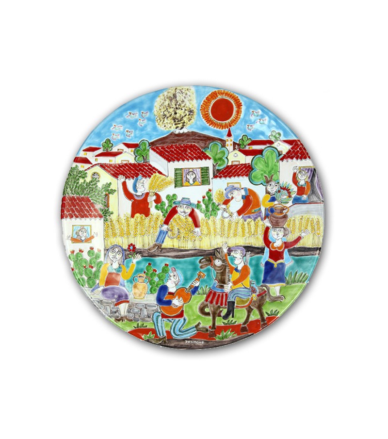 Hand-painted pottery plate