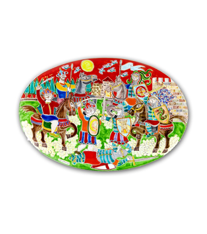 Hand-painted pottery plate