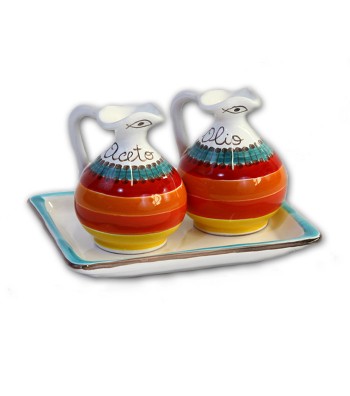 "Pantelleria" Ceramic Oil/Vinegar with Tray