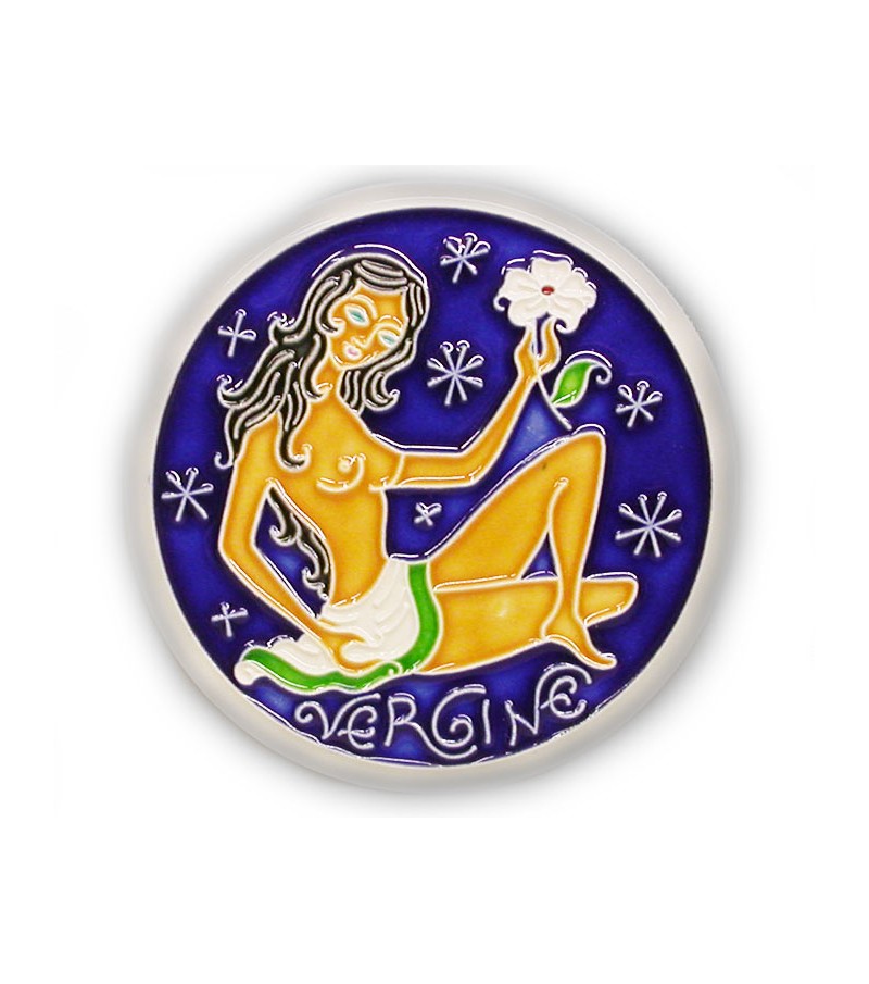 Segno Zodiacale Vergine su Piastrella di Ceramica