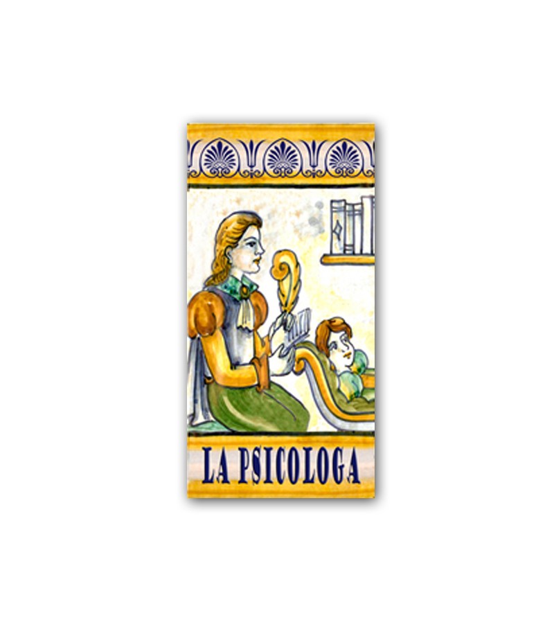 Piastrella in Ceramica Raffigurante la Psicologa