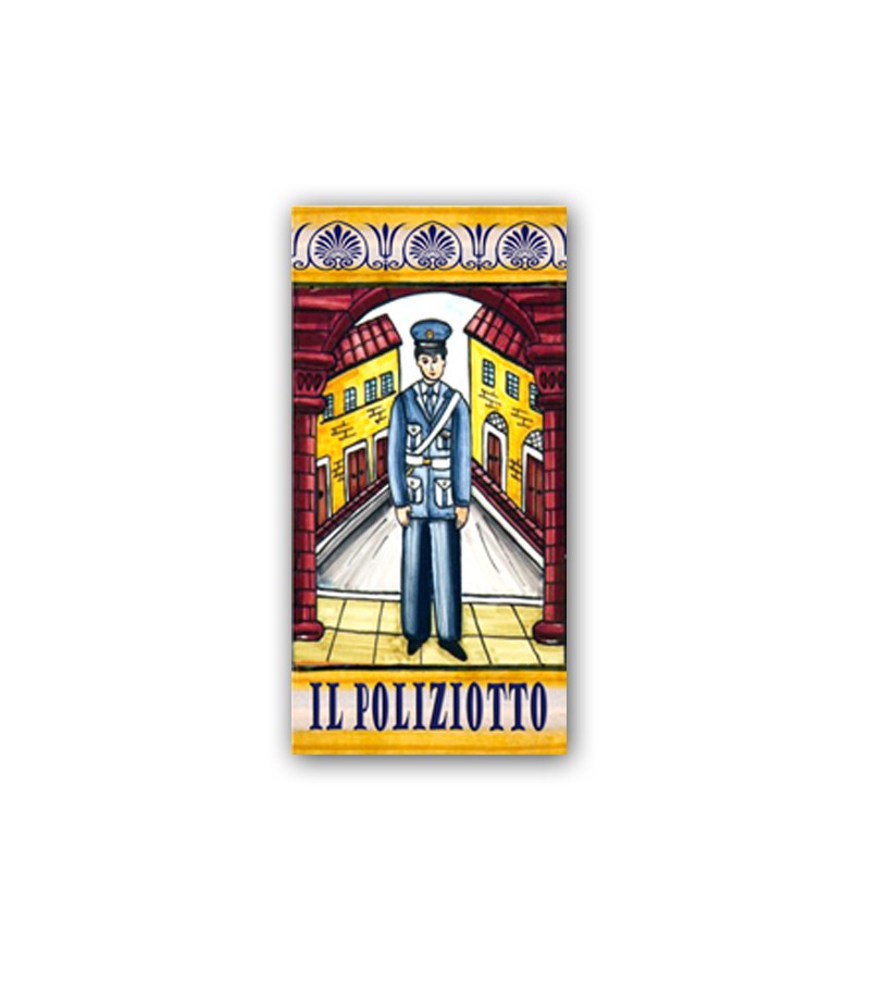 Piastrella in Ceramica Raffigurante il Poliziotto