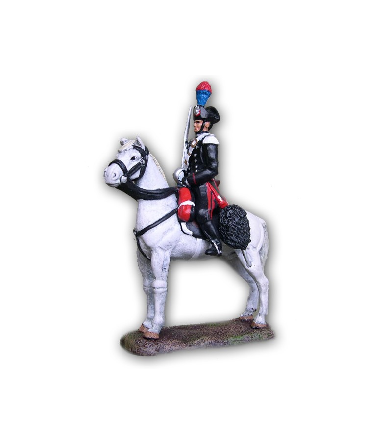 Carbineer on horseback made in tin-based alloy