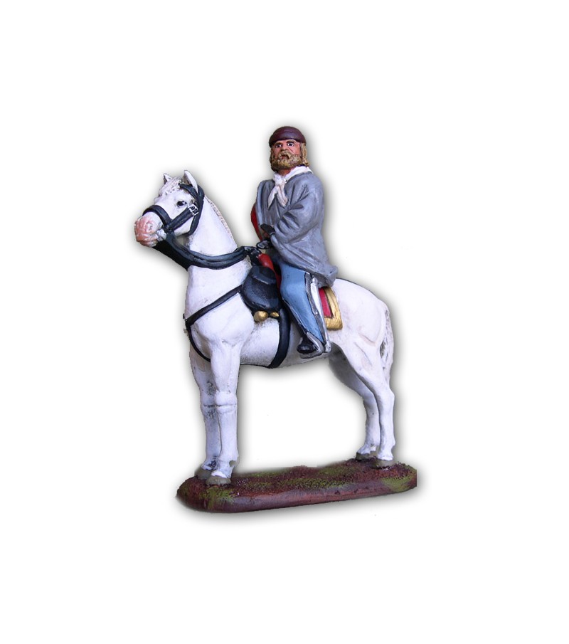 Garibaldi soldier on horse made in tin-based alloy