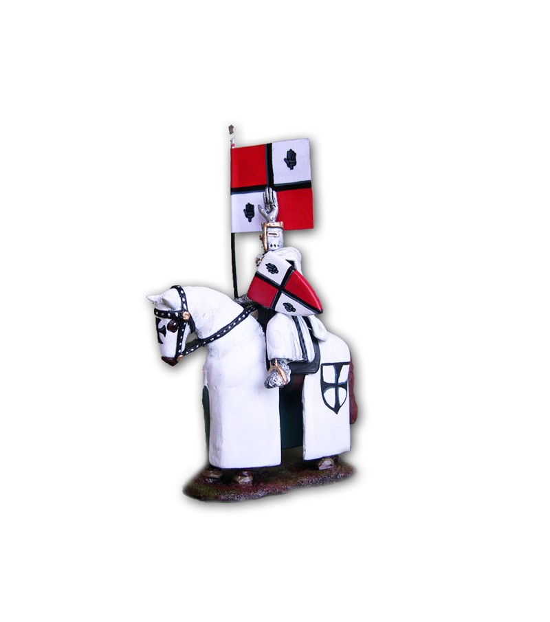 Teutonic soldier on horseback made in tin-based alloy