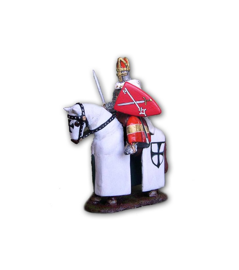 Teutonic medieval soldier on horseback made in tin-based alloy