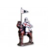 Cavaliere Templare a cavallo eseguito in lega a base di Stagno