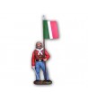 Garibaldi soldier with flag made in tin-based alloy