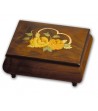 Musical Wood Box Inlay Flowers