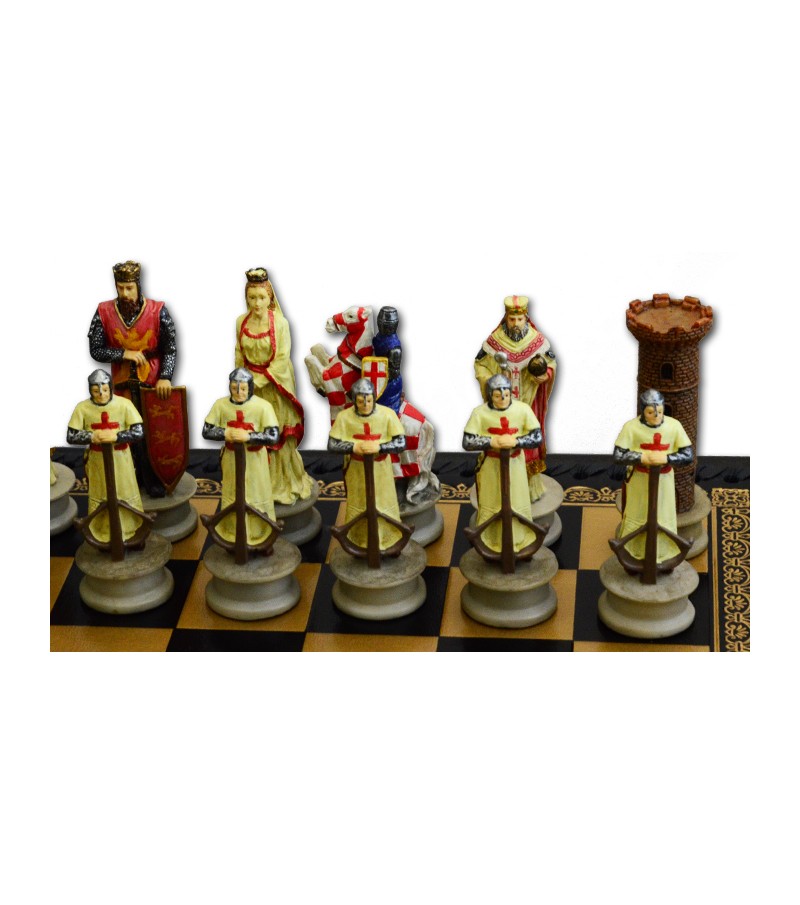 Set Scacchi Storico Di Lusso Fatto A Mano Con Scacchiera Unica, Pezzi In Legno, Multicolore