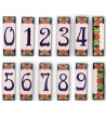 House Numbers in Ceramic Decoration Rose