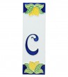 Lettera C in ceramica decoro limoni
