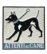 Ceramic Tile "Beware to the Dog"