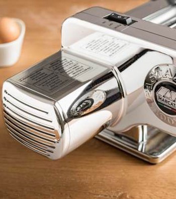 Chromed Pastadrive motor 220V on a table
