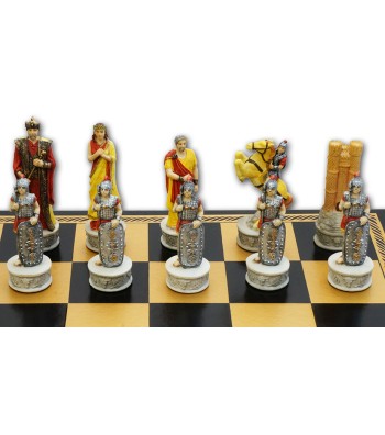 The Battle Of Troy: Chess Set with Leatherette Chessboard & Box + Checker Se