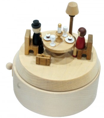 Wooden Music Box Romantic Dinner view from above