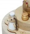 Wooden Music Box Cake with Teddy Bear side view