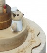 Wooden Music Box Cake with Teddy Bear side view