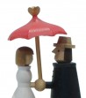 Carillon in legno innamorati con ombrello