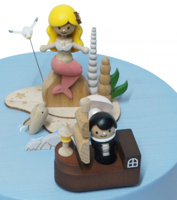 Wooden Music Box Marmaid frontal view