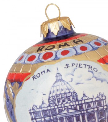Detailed Saint Peter ceramic Christmas ball