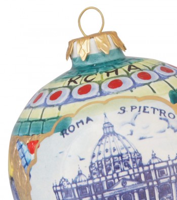 Detailed Saint Peter ceramic Christmas ball