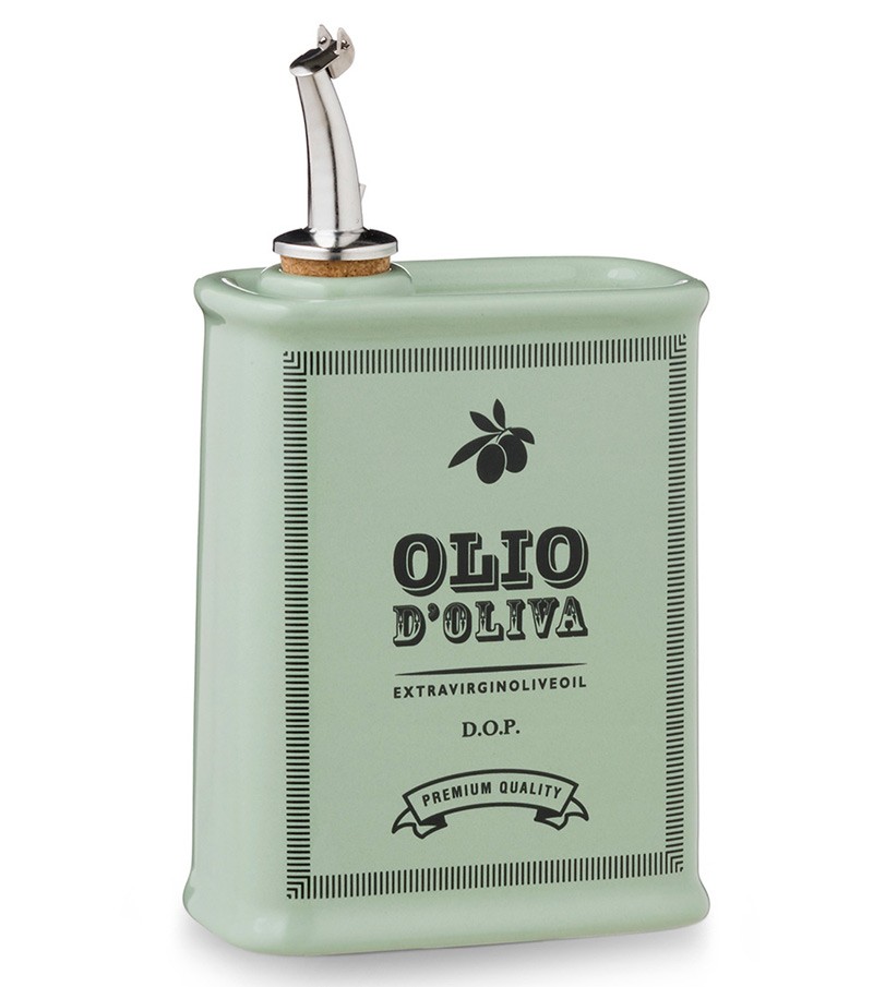 Green crushed hand-painted cruet