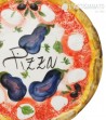 Piatto Pizza in Ceramica Decoro Melanzane, vista da vicino