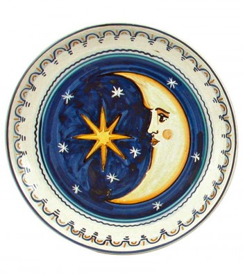 Sotto Piatto diametro 30 cm Decoro Sole Luna Stelle - CERAMICA