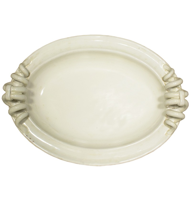 Oval ceramic centerpiece