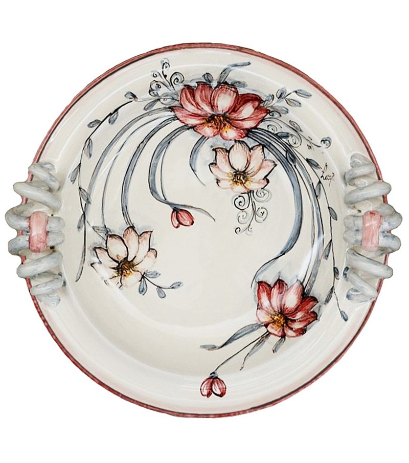 Centrotavola spirali basso in ceramica