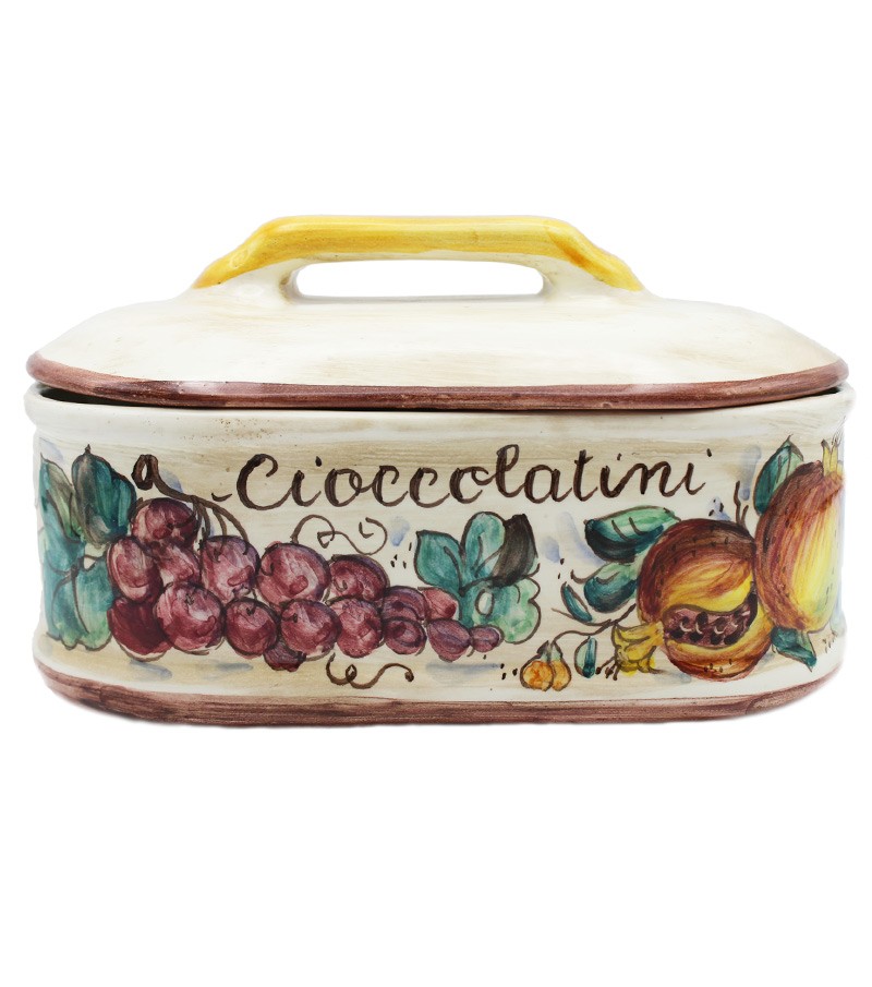 Ceramic square box hand painted