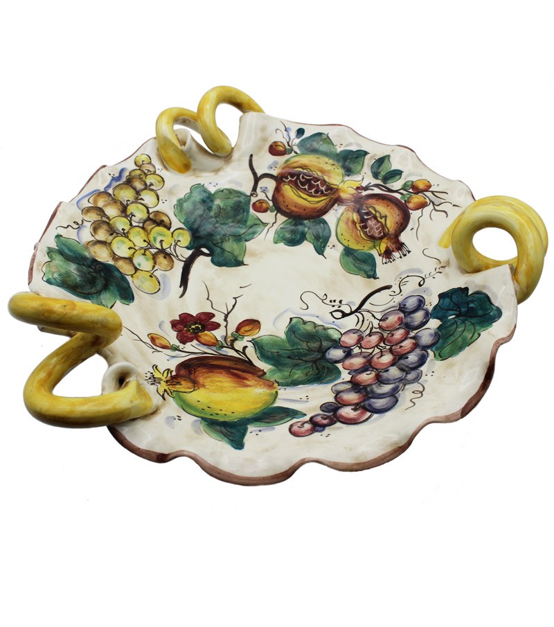 Ceramic centerpiece decor pomegranate and grapes