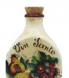 Ceramic wine bottle decor pomegranate and grapes