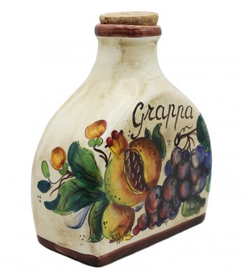 Ceramic bottle for grapes decor pomegranate and grapes