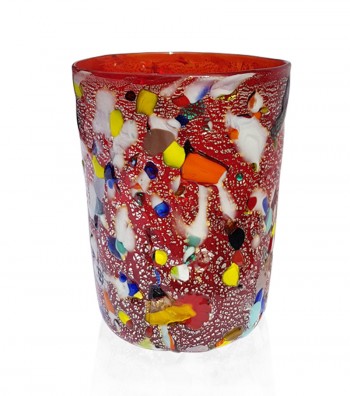 Arlecchino water Glass red