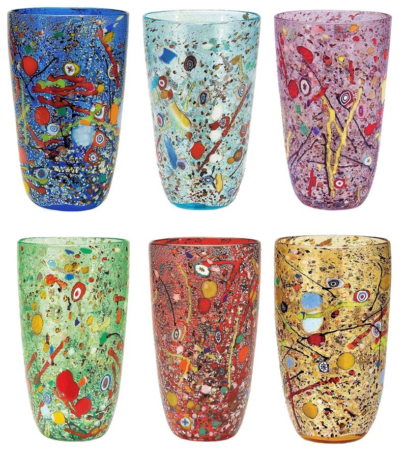 Conical Harlequin Vase mixed colors