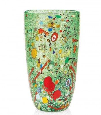 Conical Harlequin Vase green