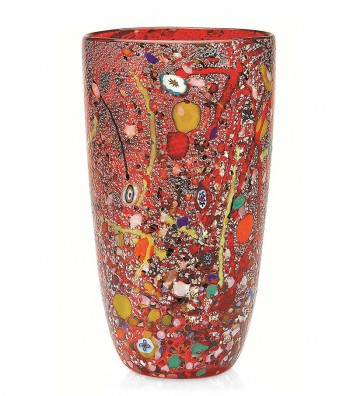 Conical Harlequin Vase red