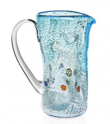 Crumpled Drop Carafe light blue