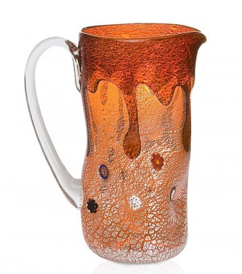 Crumpled Drop Carafe orange